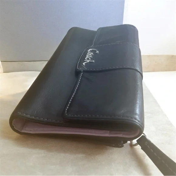 Y2K Coach Penelope Black Glove Leather Trifold Wallet